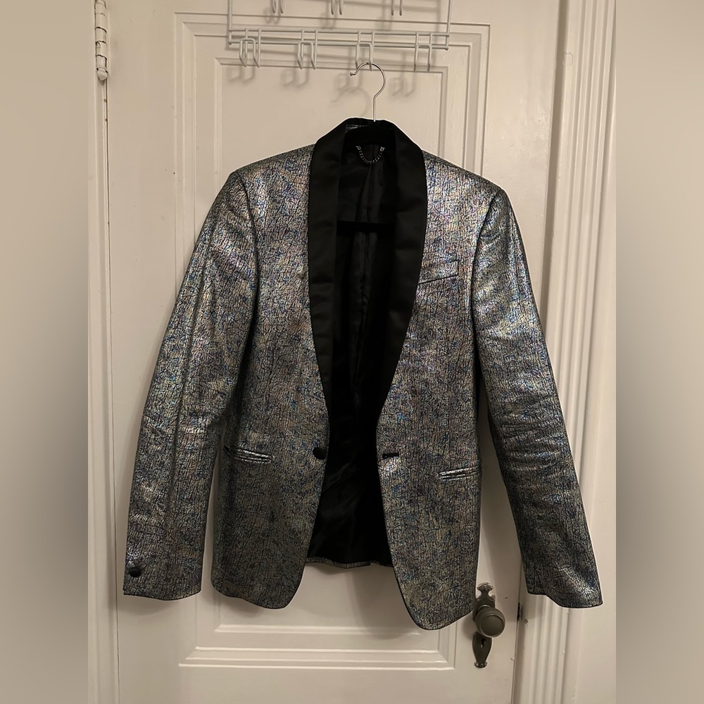 Vintage silk metallic blazer